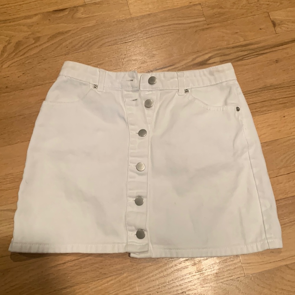 White jean skirt